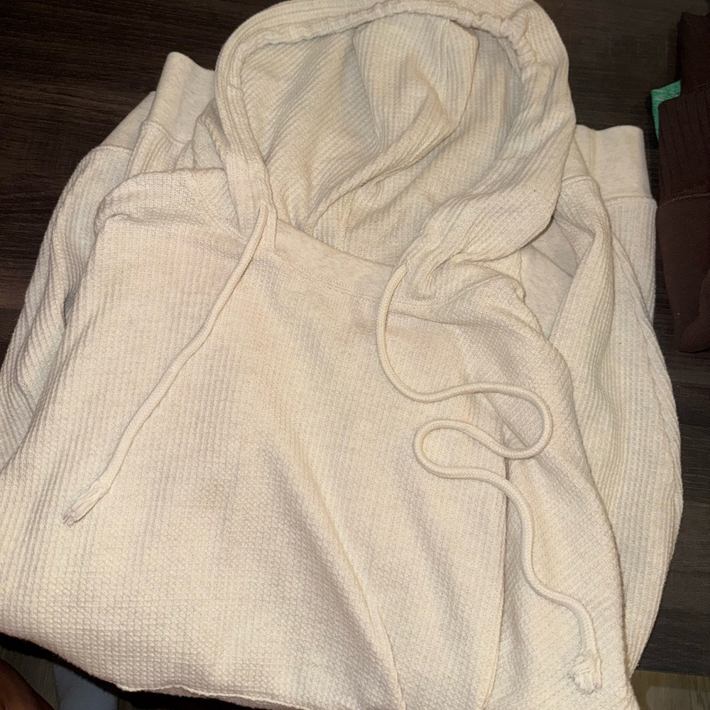Aerie Soft Cream Knit Hoodie